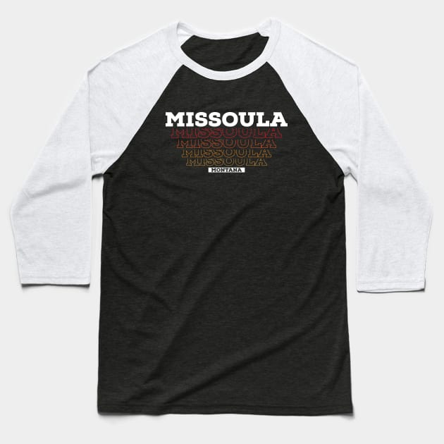 Missoula Montana USA Vintage Baseball T-Shirt by Zen Cosmos Official